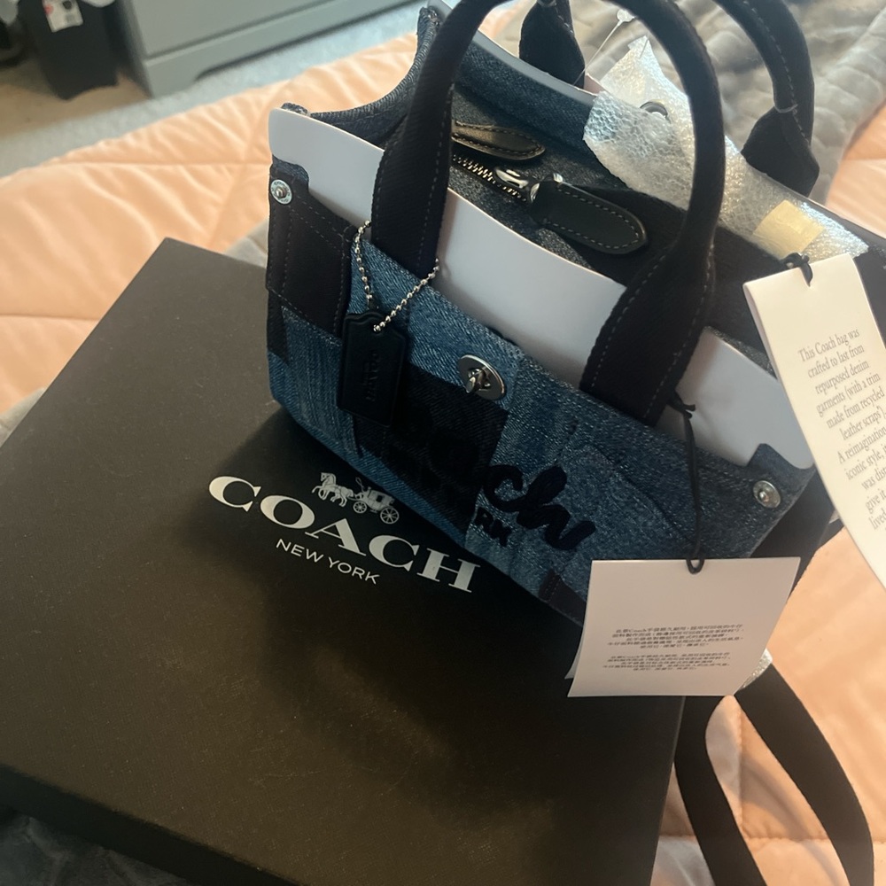 Coach Denim and Black Mini Bag